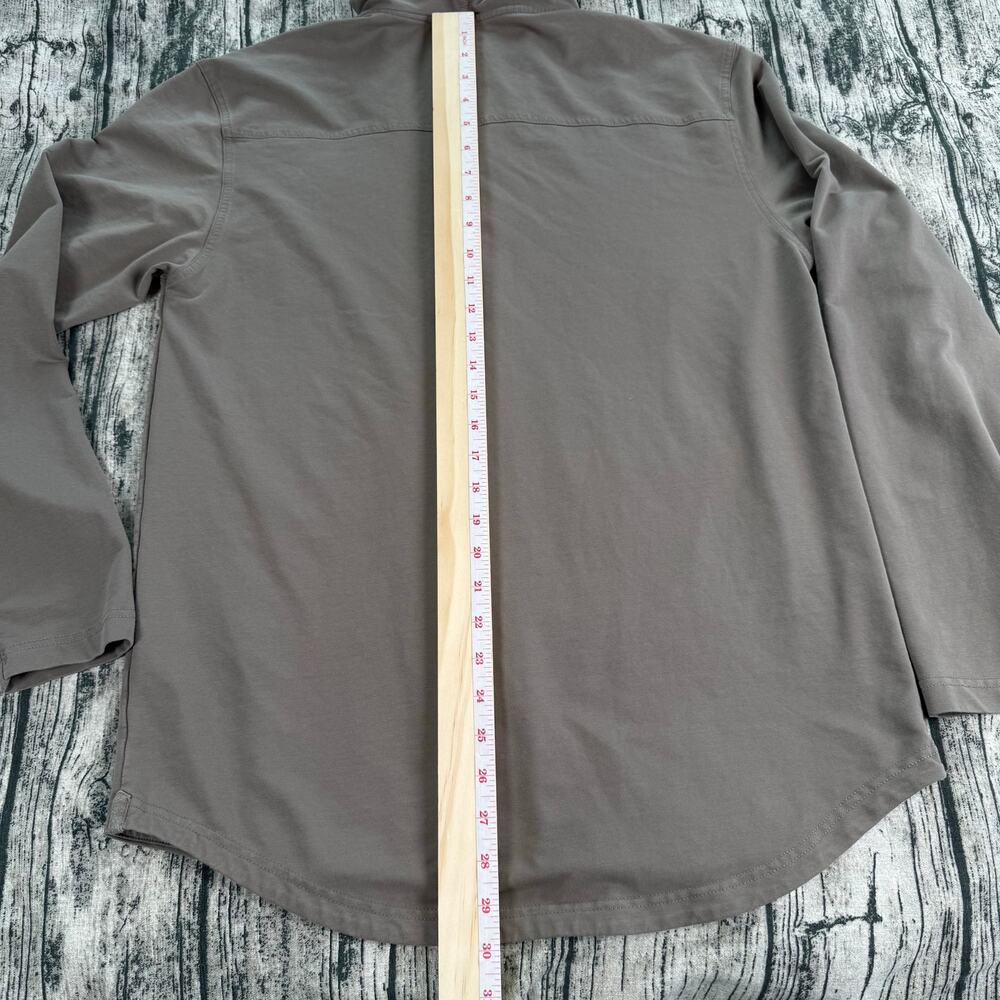 BYLT Drop Cut Henley Hoodie L Gray Adjustable Hiker Workout Gym Lift Gains Men - Picture 9 of 10